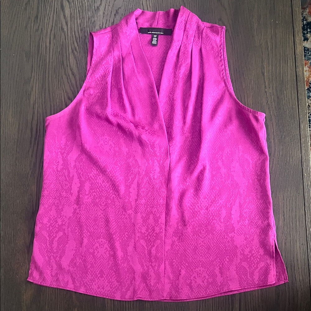 White House Black Market Fuchsia Sleeveless Blouse